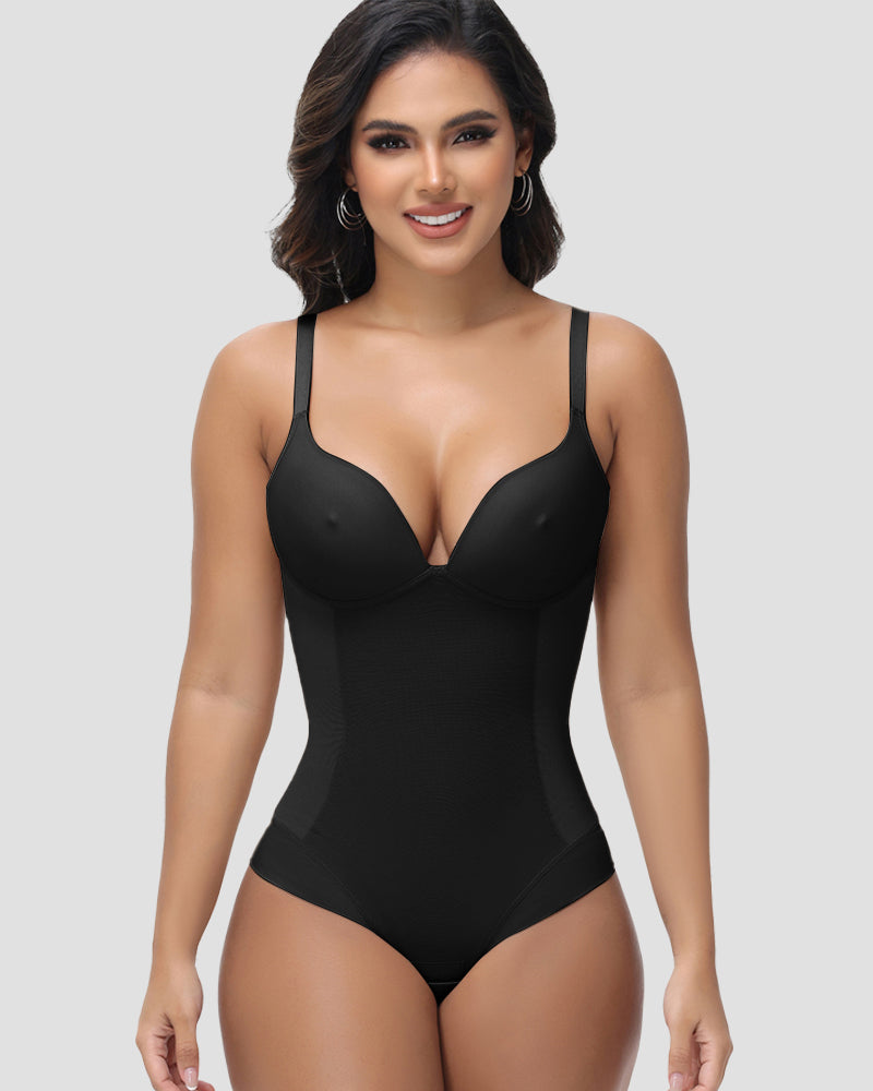 Shapshe® Damen Bauchweg Nippel BH Triangel Shapewear Bodysuit