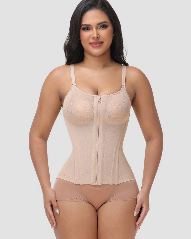 Shapshe®Shapewear-Oberteil mit integriertem BH und Reißverschlussausschnitt