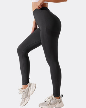 Nu's Sport-Yogahose mit Faltiger Taille und Hüftlift