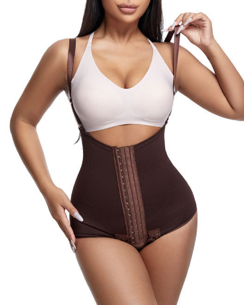 Damen Bauchkontrolle Verstellbare Schnalle Vorne Offen Brust Shapewear