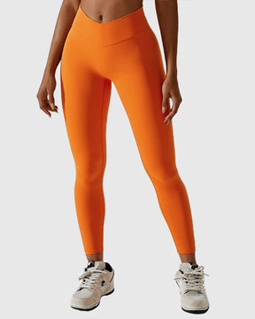 Figurformende Leggings mit V-förmiger Naht und Plissee Po-Lifting Yogahose