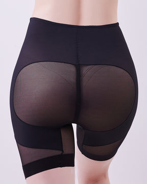 Mesh Shapewear Shorts Hüfthebend Schmale Passform Antibakterielle Innennaht mit Mittelhohem Bund