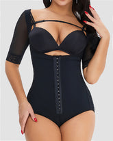 Damen Fajas Colombianas Offene Bust Mesh Kurzarm BBL Bauchweg Korsett Shapewear