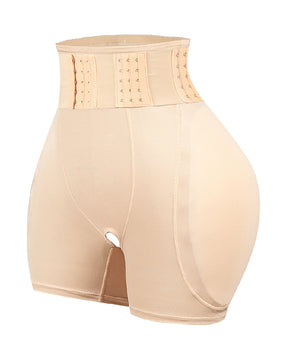 Hoch Taille 9-reihiger Verstellbarer Schnalle Shapewear Shorts Mit Schwammkissen