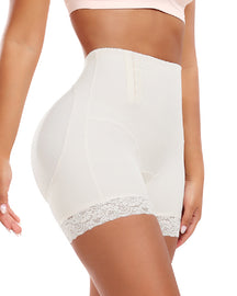 Damen Hohe Taille Seitlicher Haken Bauchkontrolle Po-Lifter Shapewear Shorts