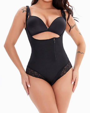 Damen Offenem Busen Bauchweg Slip Shapewear Fajas Mit Seitlichem Reißverschluss