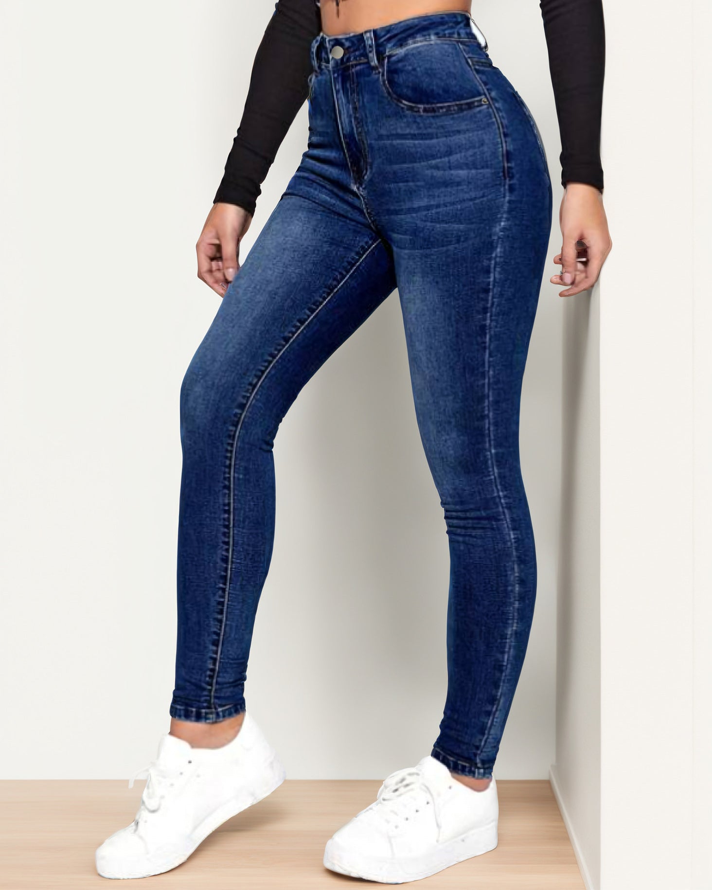 Hot Girl Jeans Damen-Jeans mit Hoher Taille und Dehnbarer Fleece Jeans hose