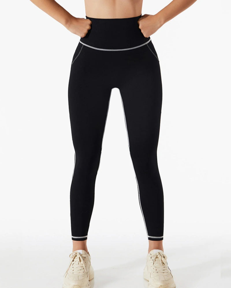 Damen Lässige Yoga Hose mit hoher Taille Hüftlift Fitness Hose bauchenge Sport Leggings