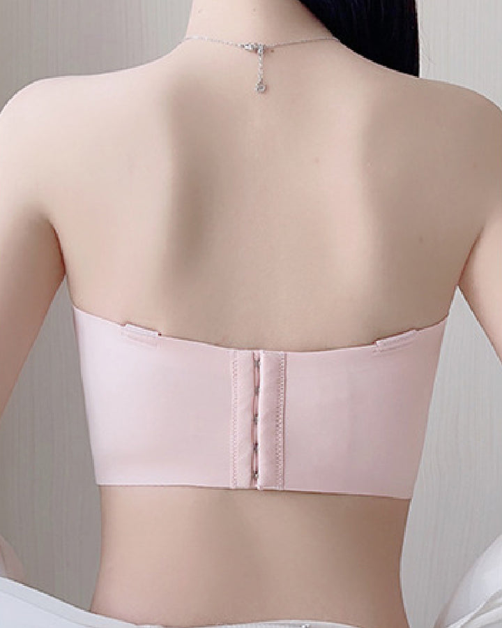 Damen Trägerloser Bandeau Minimizer Dessous Rutschfest Dünne Bügellos BH