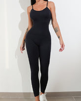 Damen Sexy Unitard Einteiler Overall Bauchkontrolle Ärmellos Jumpsuit