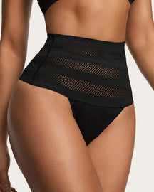 Damen Hoher Taille Formend Tanga Atmungsaktiv Bauchkontrolle Shapewear Unterwäsche