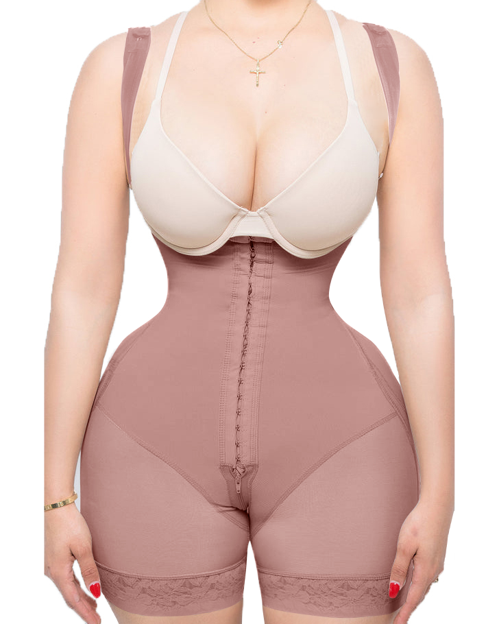 Stark Formend Fajas Colombianas Offene Brust Haken- und Ösen Bauchweg Shapewear Body