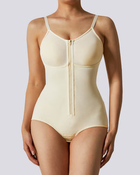 Damen Solide Reißverschluss Naht Shapewear Ärmelloses Bauchweg Formendes Cami Top Fajas