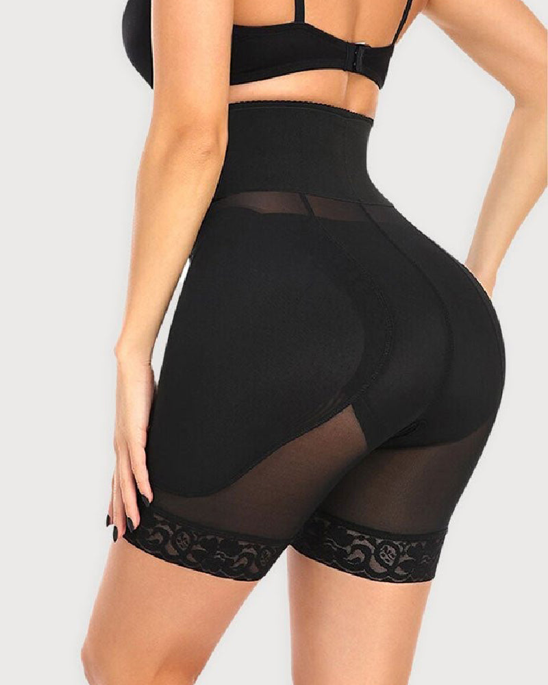 Damen Sanduhr Korsett Atmungsaktive Mesh Formende Shorts Mit Schwammpolstern