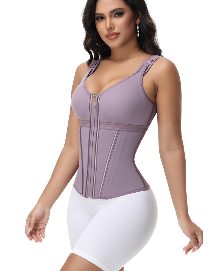 Shapshe® Fajas Colombianas Korsett mit Reißverschluss vorne Bauchkontrolle Taillentrainer mit Stahlknochen