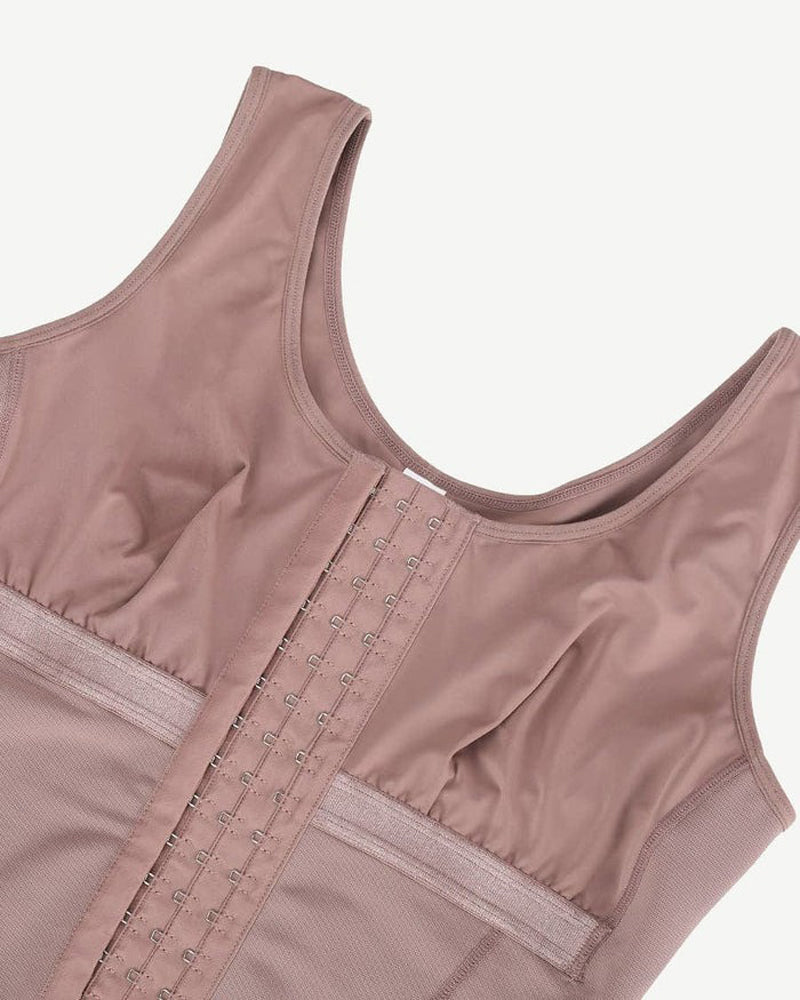 Ganzkörper Bauchweg Shapewear mit Haken und Ösen und fester Kompression