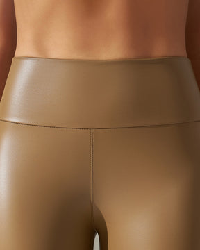 Gespleißte PU-Lederhose Stretch Enge Hose mit Hoher Taille