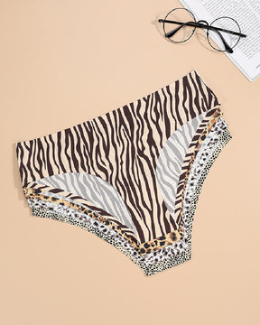 Sexy Leopardenmuster Nahtlose Slips Niedriger Taille Einteilige Unterwäsche