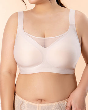 Damen Glatte Minimizer BH Dünner Bügellos Weicher Stützung Bralette