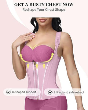 Taillentrainer für Damen Body Shaper Korsett Weste Tanktop mit Stahlknochen