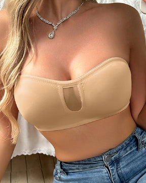 Mesh Durchsichtige Trägerloser BHs Voller Abdeckung Bandeau Bralette