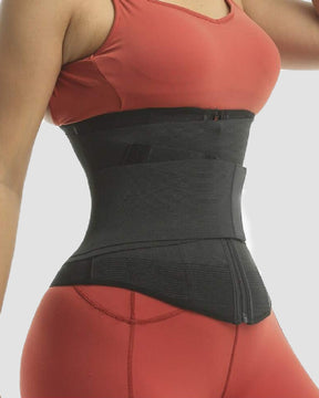 Abnehmbarer Riemen Reißverschluss Sport Taillentrainer Shapewear Wickel Gürtel