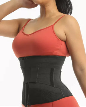 Abnehmbarer Riemen Reißverschluss Sport Taillentrainer Shapewear Wickel Gürtel