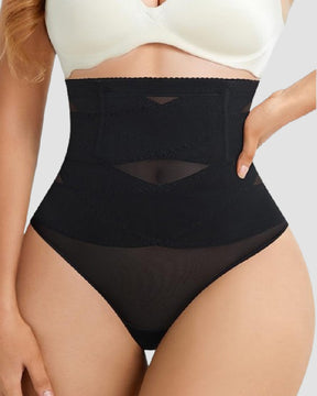 Überkreuzte Hohe Taille Shaping Slips Mesh Fester Bauchkontrolle Unterhose