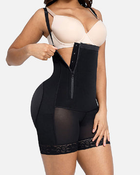 Abnehmbare Träger Seitlicher Reißverschluss Body Shaper Offene Brust Glatte Shapewear