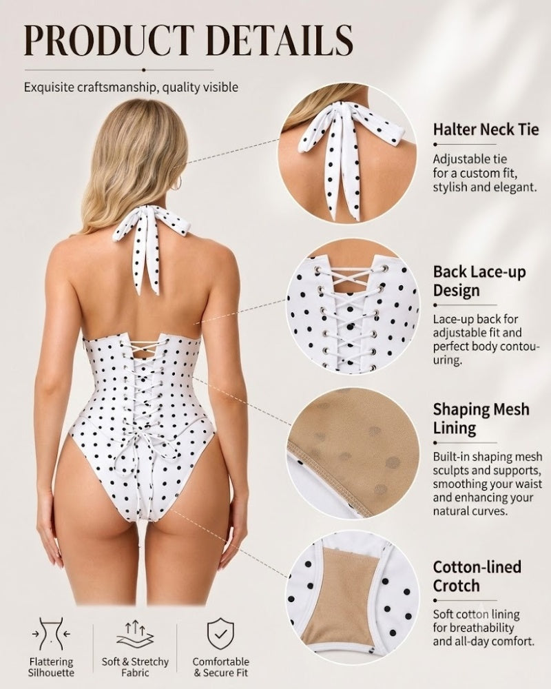 Hourglass Corset Body Shaper Waist Cincher Swimsuit Two-Piece Set