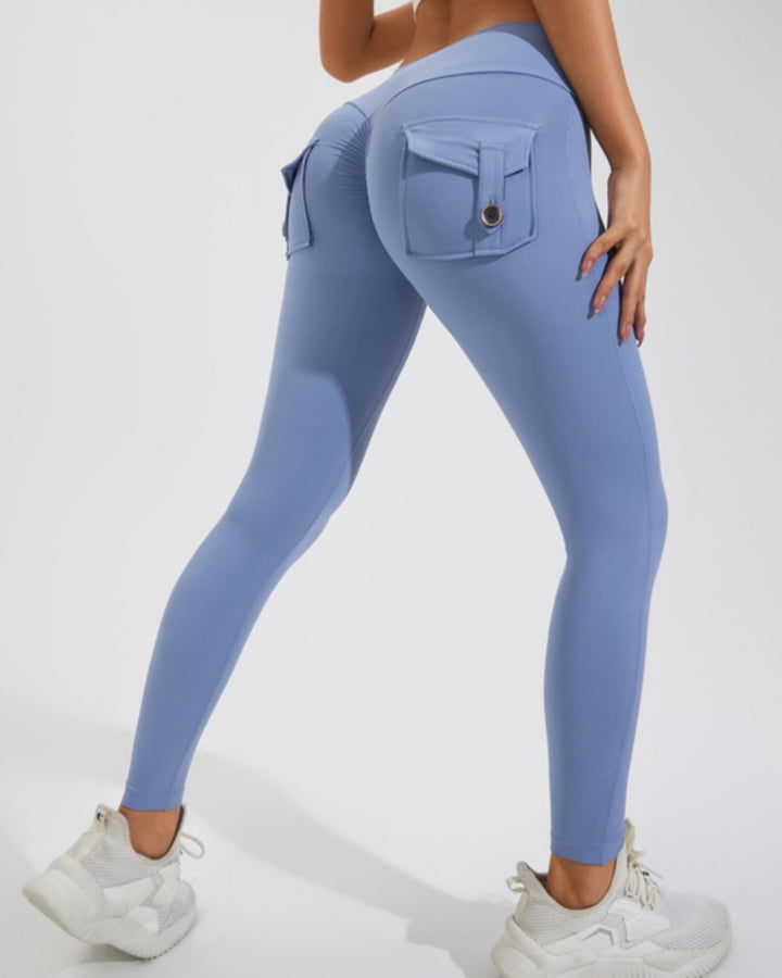 Peach Hip Fitness Leggings mit Cargo Taschen