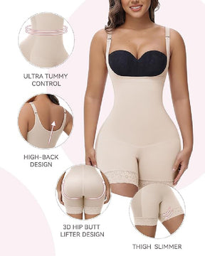 Shapshe® Bauchkontrolle offene Brust Po-Lifter-Bodys Shapewear