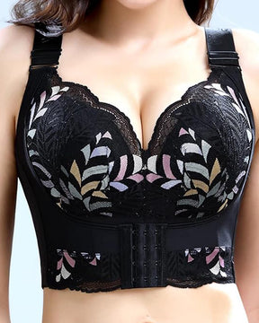 Damen Longline Korsett mit seitlicher Unterstützung kabelloser Push-Up BH verstellbare breite Träger