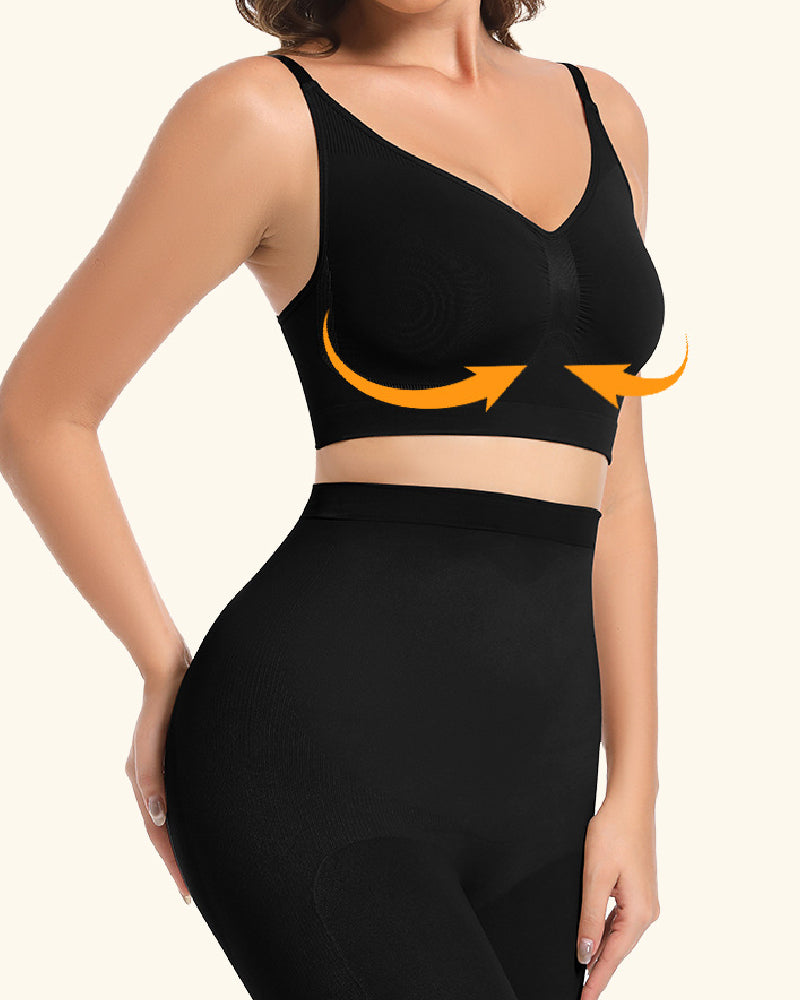 Damen Nahtlos Push-Up Bequemer Herz-Ausschnitt Body Shaper BH