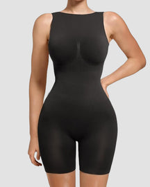 Mittlerem Oberschenkel Niedrigem Rücken Jumpsuits Nahtloser Dehnbarer Rompers Bodysuit