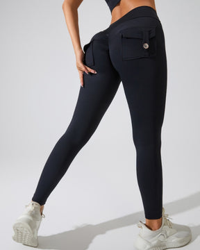 Peach Hip Fitness Leggings mit Cargo Taschen