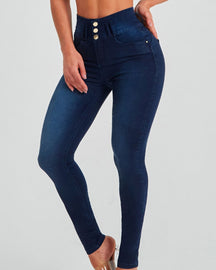 Skinny-Stretch-Shaping-Po-Lift-Jeans mit Hoher Taille