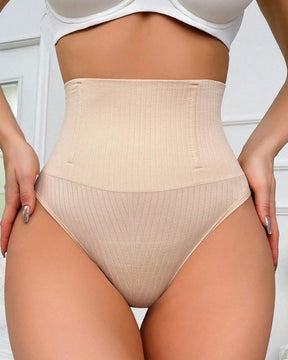 Damen Hoher Taille Streifen Shapewear Höschen Po-Lift Formender Tanga