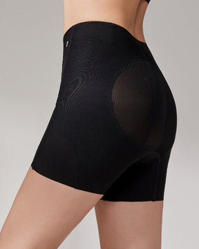 Damen Hoher Taille Mesh Miederpants Bauchweg Gürtel Shapewear Shorts