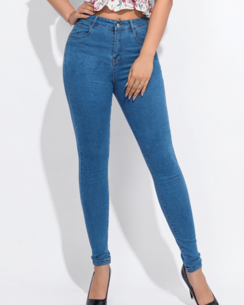 High Waist Slim Fit Skinny Jeans für Damen mit Elastizität