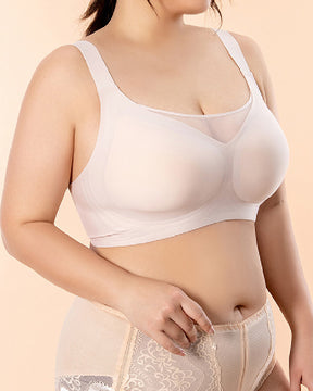 Damen Glatte Minimizer BH Dünner Bügellos Weicher Stützung Bralette