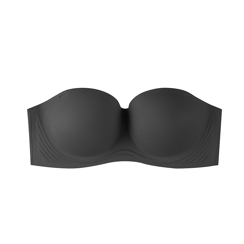 Damen Unsichtbarer Trägerloser Rutschfester Große Größe Nahtloser Push Up BH