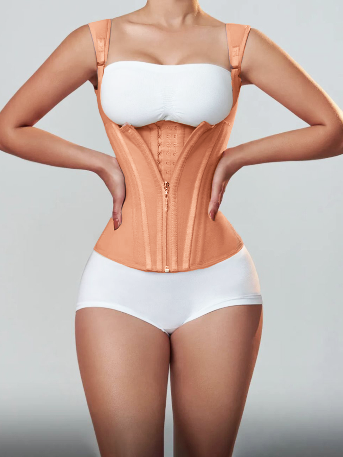 Taillentrainer für Damen Body Shaper Korsett Weste Tanktop mit Stahlknochen