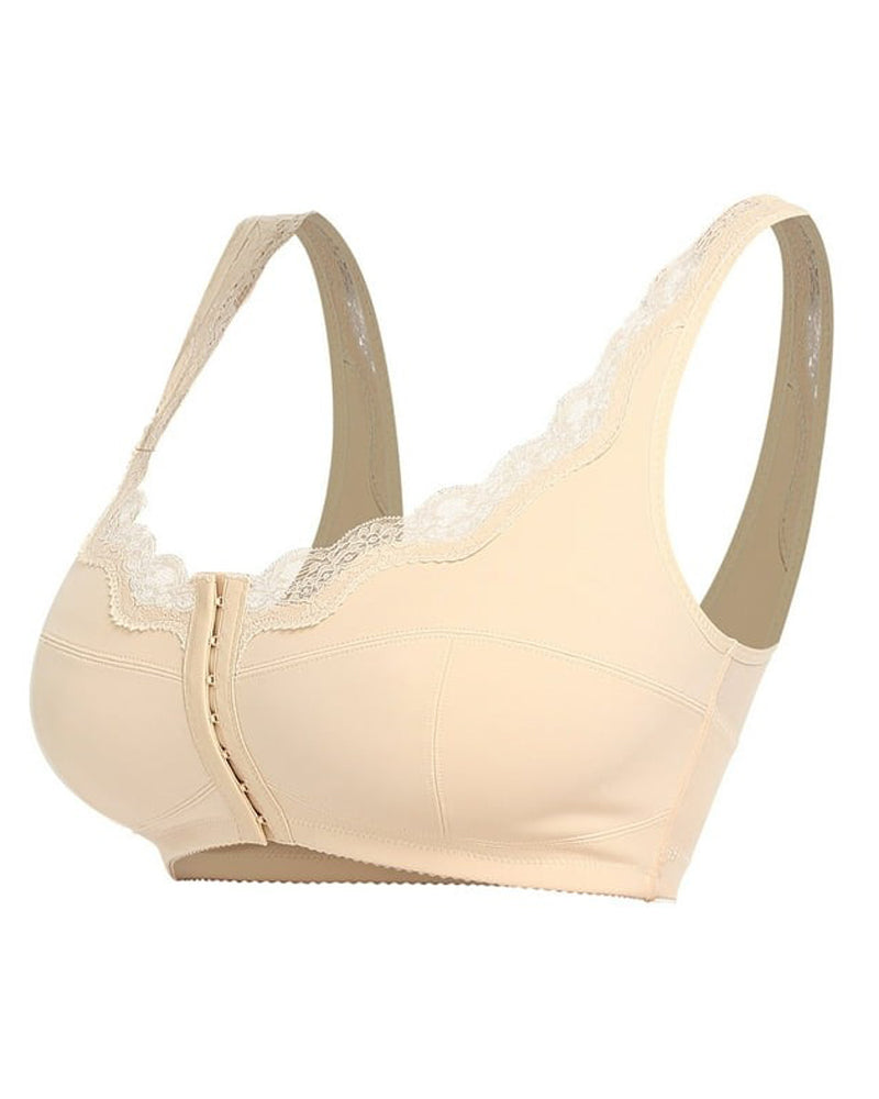 Drahtloser Plus Size Vorderverschluss Still BH Spitze Volle Abdeckun Rückenunterstützung BH