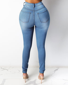 High Waist Slim Fit Stretch Butt Lift Skinny Jeans für Damen