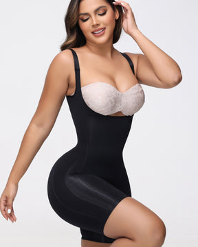 Nahtloser Glättender Bodysuit Offener Brust Bauchweg Shapewear