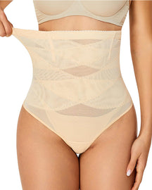 Überkreuzte Hohe Taille Shaping Slips Mesh Fester Bauchkontrolle Unterhose