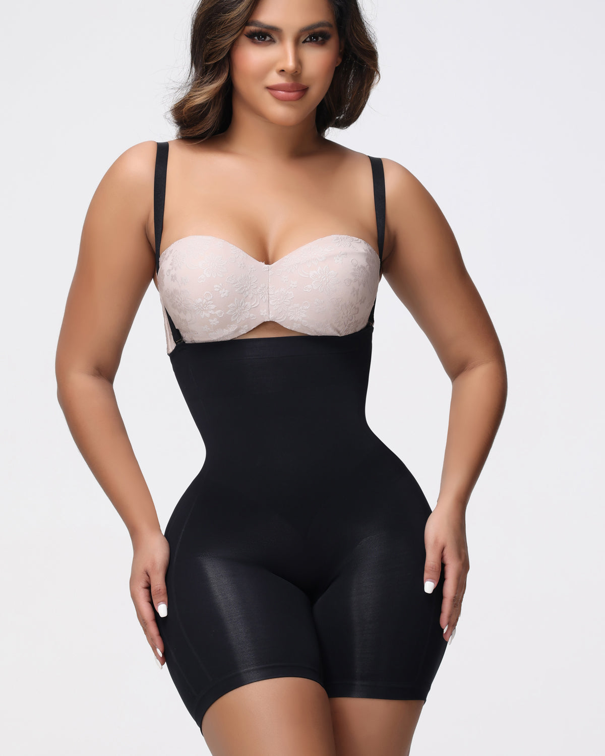 Nahtlose Hoher Taille Shapewear Shorts Mit Abnehmbarem Träger