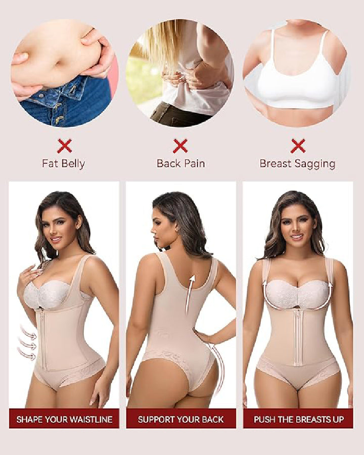 Shapshe® Fajas Colombianas Bauchweg Taille Trainer Offene Brust Shapewear