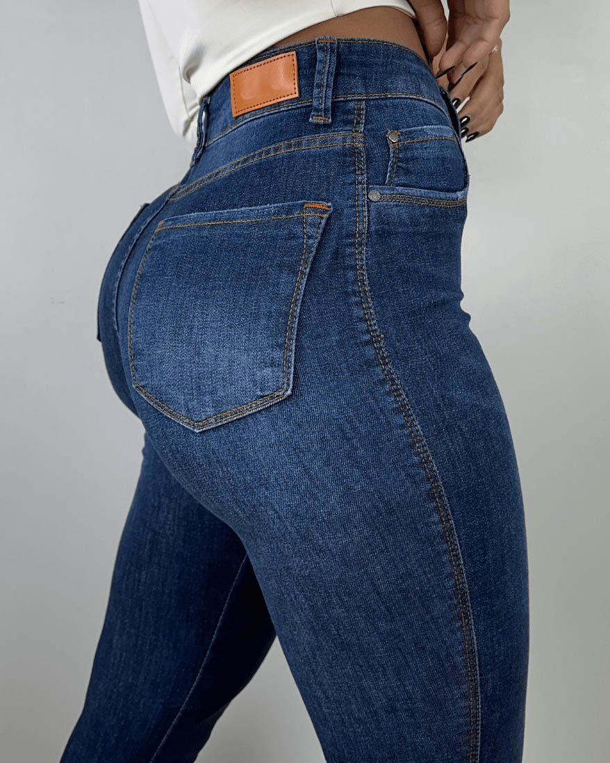 Jeans mit Hoher Taille und Bauchkontrolle Kolumbianische Jeans